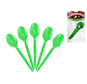 COLHER PLÁSTICO SOBREMESA VERDE C/12 UNID