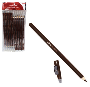 LAPIS DE OLHO MARROM C/APONTADOR C/12 PÇS - N+0723