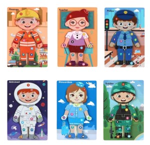 BRINQUEDO INTERATIVO P/ ENCAIXE DE MADEIRA PROFISSÕES - TK-AB8797