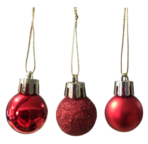 NT - BOLA DE NATAL VERMELHA 2,5CM TUBO C/8 UNID - ZC523