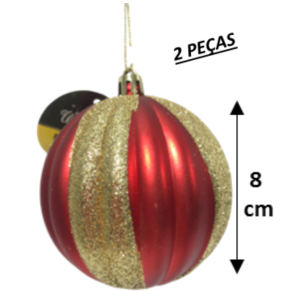 NT - BOLA FOSCA SORTIDA C/GLITER 8CM C/2 PÇS - NTB17041