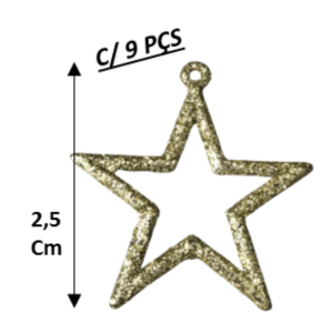 NT - ESTRELA VAZADA 5CM C/6PCS - ZCN0005