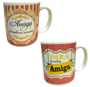 CANECA DE PORCELANA 300ML - AMIGA - UT11-86