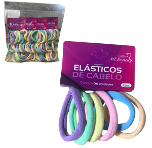 ELASTICO P/CABELO PASTEL C/12 CART C/6 PÇS - ZG126