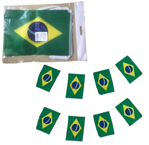 BRASIL BANDEIRINHAS POLIESTER 14X21CM C/3M - AX13960-A