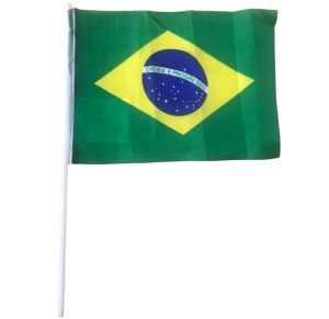 BRASIL BANDEIRA POLIESTER 14X21CM C/HASTE C/12 PÇS - AX20879-A