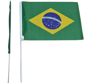 BRASIL BANDEIRA POLIESTER 60X90CM C/HASTE - AX20876-A