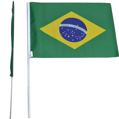 BRASIL BANDEIRA POLIESTER 60X90CM C/HASTE - AX20876-A