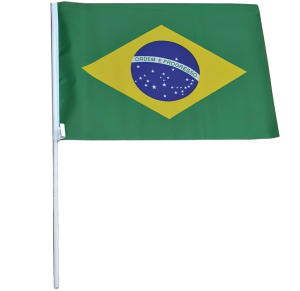 BRASIL BANDEIRA POLIESTER 60X90CM C/HASTE - AX20876-A