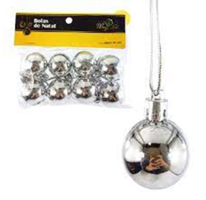 NT - BOLA LISA PRATA - 3CM C/8 PÇS - NTB1001P