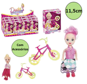 BONECA DUDA PASSEIO C/BIKE 11,5CM - WBU2188