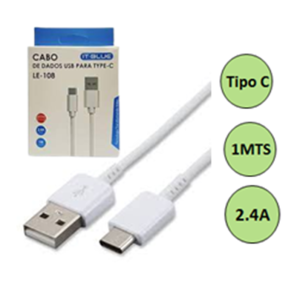 CABO PARA CELULAR TIPO C - 2.4A C/1M - LE-108