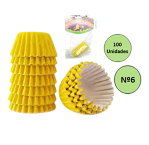 FORMA DE BRIGADEIRO AMARELO Nº 6 C/100 UNID