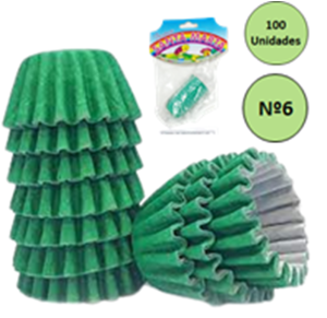 FORMA DE BRIGADEIRO VERDE ESCURO Nº 6 C/100 UNID