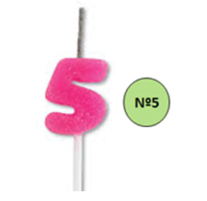 VELA GLITER PQ ROSA Nº 5