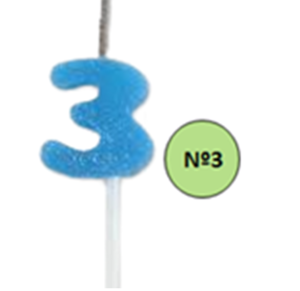 VELA GLITER PQ AZUL Nº 3