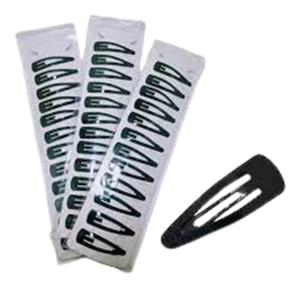 PRESILHA TIC TAC PRETA 6CM C/12 PÇS - LP4360