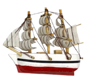 ENFEITE NAVIO DE MADEIRA 9,5X7,5CM - NS-2646