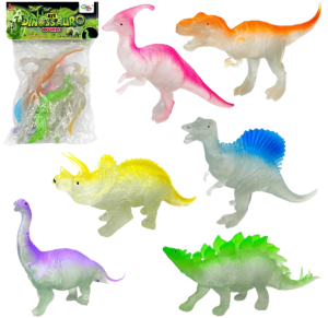 DINOSSAUROS WORLD BRILHA NO ESCURO C/6 PÇS - 7599