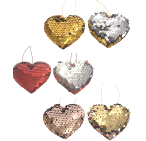 NT - ENFEITE CORAÇÃO PAETE 8CM C/2 PÇS - NTA17031