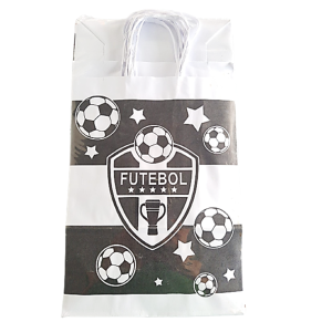 SACOLA KRAFT FUTEBOL PT/BR 18X09X22 C/10 UNID