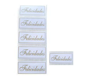 ETIQUETA ADESIVA FELICIDADES C/100 UNID - L26