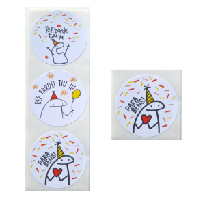 ETIQUETA ADESIVA ANIVERSARIO C/ 60 UNID - L66