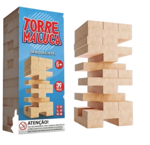 JOGO TORRE MALUCA 39 PCS EM MADEIRA - 790708