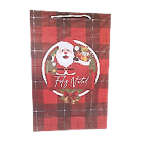 SACOLA DE PRESENTE FELIZ NATAL C/10 PÇS 22X9,5X34CM