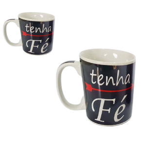 CANECA DE PORCELANA 300ML - FÉ - UT11-45