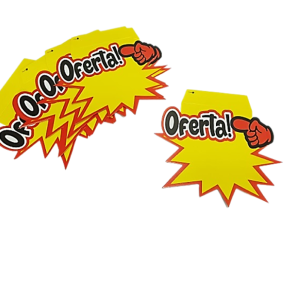 CARTAZ SPLASH C/OFERTA M 16CMX14CM C/10 UNID - 87.39