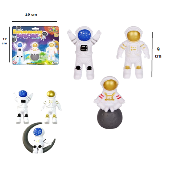BONECO ASTRONAUTA C/3 PÇS - ZB2350