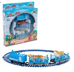 TREM A PILHA C/VAGÕES E ANIMAIS - ZB415