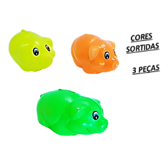 PORQUINHO PLASTICO 12X6CM C/ 3 PÇS - 0853A