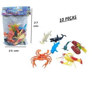 ANIMAIS MARINHOS PL C/10 PÇS - RBX-H1