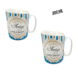 CANECA DE PORCELANA 300ML - AMIGO - UT11-87