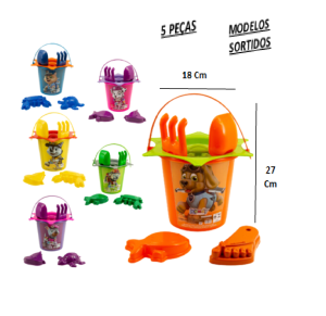 BALDE DE PRAIA DOG C/ 5 PÇS - BQ0857S