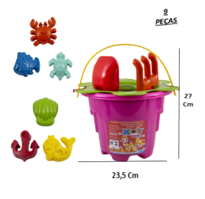 BALDE DE PRAIA IMPERIO G C/9 PÇS - BQ0863S