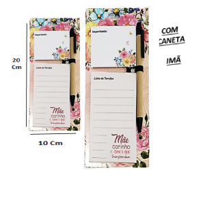 BLOCO DE NOTAS C/CANETA E IMÃ - F0231