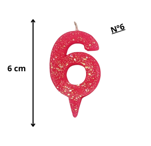 VELA MINI BRILHO ROSA N°06