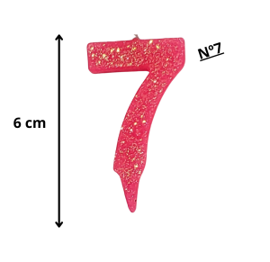 VELA MINI BRILHO ROSA N°07