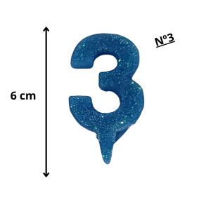 VELA MINI BRILHO AZUL N°03