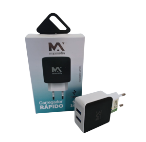 CARREGADOR 3.6A C/2 ENTRADAS USB - MAX-CAR109