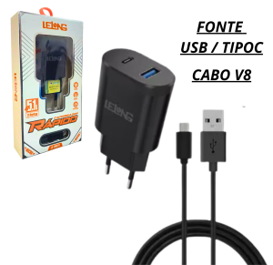 CARREGADOR V8/TIPO C - TURBO 5.1 - LE291FV