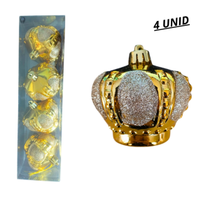NT - ENFEITE COROA SHINE C/4 PÇS - NTA10161