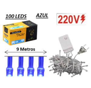 NT - PISCA 100 LEDS AZ 9M - 220V - NTL2100A220V