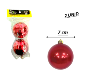 NT - BOLA LISA VERMELHA 7CM C/2PÇ - NTB1005V