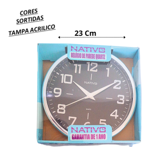 RELOGIO DE PAREDE RD PRATA PRETO - 80402-8