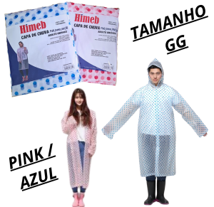 CAPA DE CHUVA ADULTO C/BOTÃO TAMANHO GG - BR/RS - P16Q