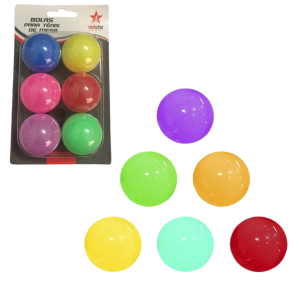 BOLA DE PING PONG COLORIDA C/6 PÇS - ELJ0408